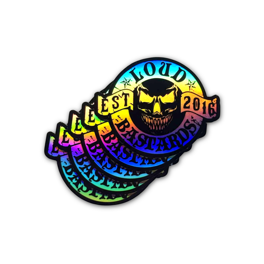 Loud Bastards Signature HOLO Sticker 5x5cm x5